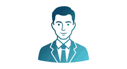 Illustrated Businessman Portrait with Tie and Suit Jacket.