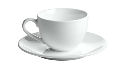 Obraz premium Plain white ceramic teacup and saucer, isolated
