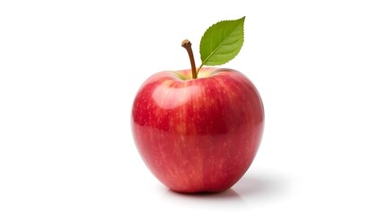 Red Apple with Leaf &ndash; Fresh Minimalist Fruit Symbol for Health, Nutrition, and Natural Living
