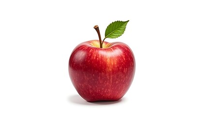 Red Apple with Leaf &ndash; Fresh Minimalist Fruit Symbol for Health, Nutrition, and Natural Living
