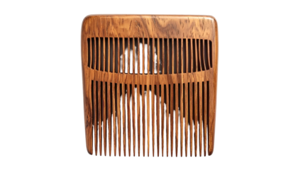 Wooden comb with varying tooth spacing, dark grain finish