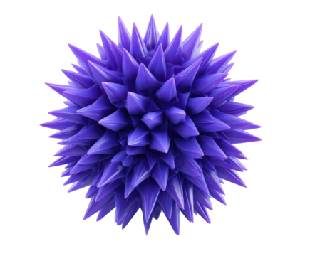 Purple spiky sphere, 3D design - Powered by Adobe