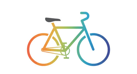 Colorful Bicycle Illustration with Rainbow Gradient.