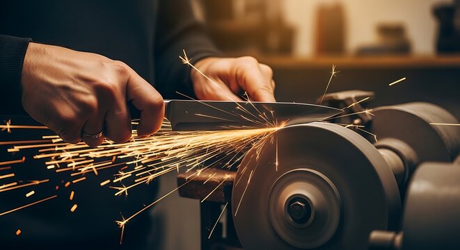 Sharpening a Knife - Precision and Skill in Metalworking.