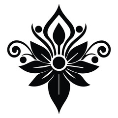 Vintage Silhouette Bloom Vector Pattern