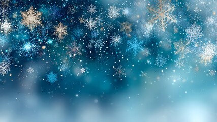 幻想的に輝く雪の結晶の背景