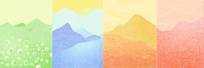 四季をイメージした抽象的な風景の背景