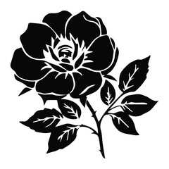 Minimalist Monochrome Flower Illustration