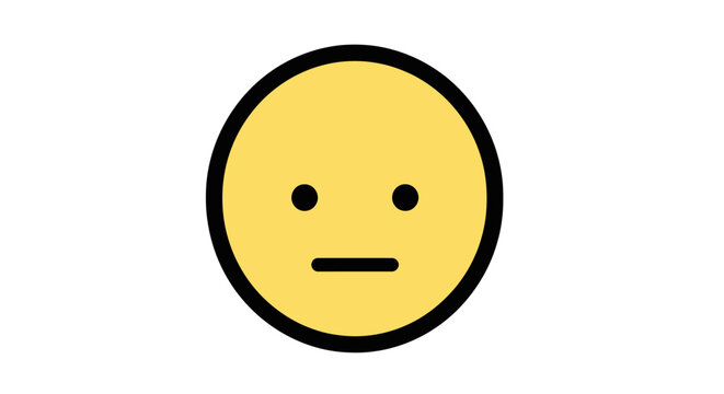 Neutral Yellow Emoji Face with Expressionless Look.