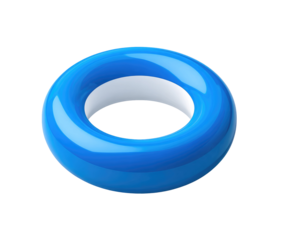 3D glossy blue ring with white inner band