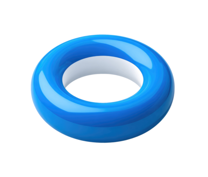 3D glossy blue ring with white inner band