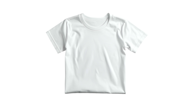 Simple white cotton t-shirt shown on a black background