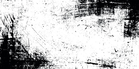 Black grunge weathered old vintage texture effect transparent white background.