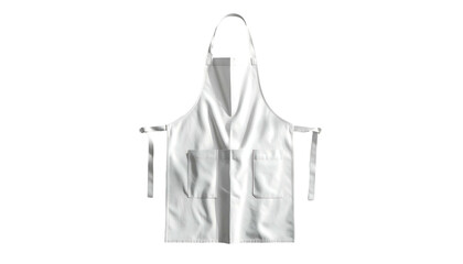 A pristine white kitchen apron floating against a stark black void