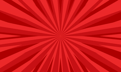 Red comic sunburst effect background with halftone. pop art comic-style vector background. Suitable for templates, sale banners, events, ads, web and pages