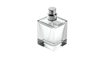 Clear perfume bottle square, elegant lines