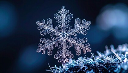 snowflake on blue background