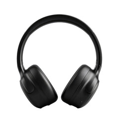 Black over-ear headphones, simple design, top-down view