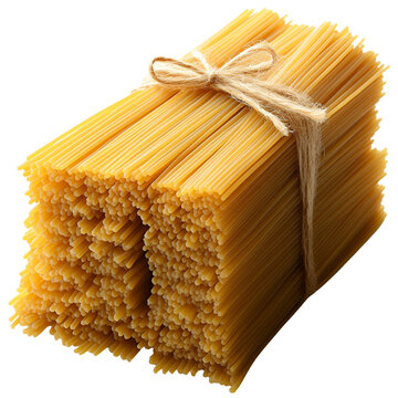 Bundle of raw pasta ready to be cooked