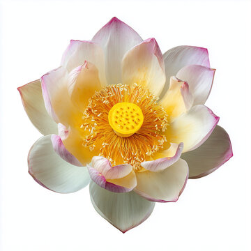 sacred lotus flower dok bua luang on white background