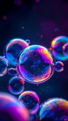 Abstract Spheres with Iridescent Colors and Fluid Motion for Creative Backgrounds and Design Elements.