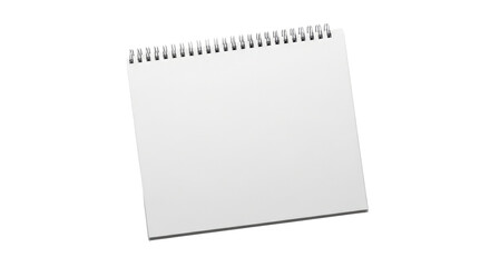 Blank white square spiral bound notebook for presentation, mockups, design, and drawing. isolated PNG with Transparent Background