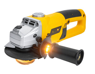 Fototapeta premium Futuristic Electric Angle Grinder with LED Indicators PNG