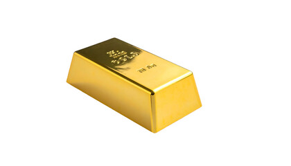 A gleaming gold bar, isolated on black, reflecting light