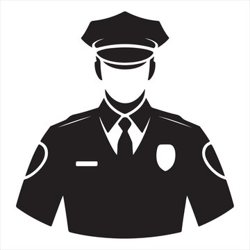 Police Officer Silhouette Icon &ndash; Law Enforcement Vector