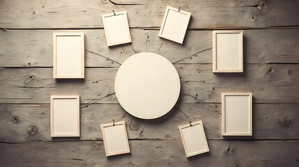 Craft a family legacy with this charming photo frame display on rustic wood, perfect for showcasing cherished memories and creating a heartwarming family history presentation