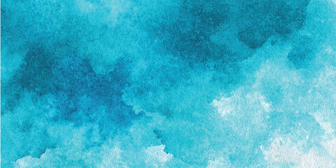 Deep blue and aqua watercolor wash teal abstract