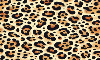 Seamless Animal Wildlife Skin Pattern. Leopard Skin Texture Pattern Vector. Leopard Fur Camouflage Background, luxury motif for wallpaper and apparel.