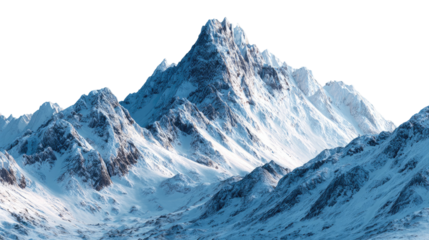 Snow Covered Mountains of Alaska Isolated on Transparent Background