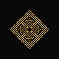 Luxury golden retro ornament decorative abstract art graphic