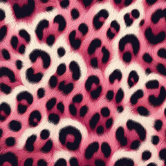 Pink leopard skin texture with artistic fur pattern details, suited for fashion fabric, wallpaper prints, and camouflage.