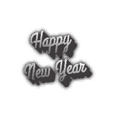 New year's day creative lettering typography art concept