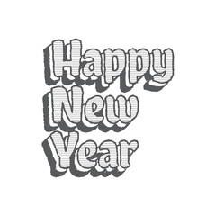New year day lettering typography art vector