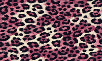 Stylish pink leopard skin design with wild fur background, designed for textile projects, wallpaper prints, and camouflage.