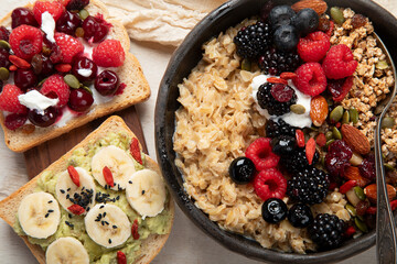Healthy vegan breakfast. Diet concept.