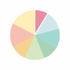 Obraz premium Minimalist Pie Chart Flat Vector Icon