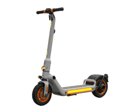 Electric Scooter Shown on Transparent Background
