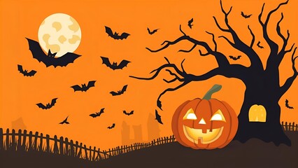 halloween background with pumpkin