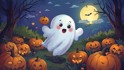 halloween background with pumpkin