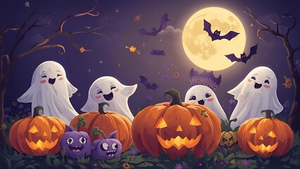 halloween background with pumpkin