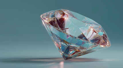 Hand-drawn outline of a glowing crystal diamond modern illustration creative design element precious concept commercial use royalty free stock photo generated ai