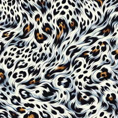 Elegant white leopard fur pattern texture vector with seamless camouflage background suitable for home decor, textile prints, and wallpaper designs.