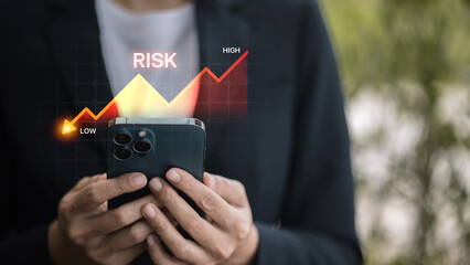 Mobile Risk Assessment Graph from Low to High on Smartphone