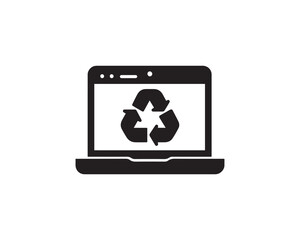 Online Recycling service silhouette icon vector design illustration