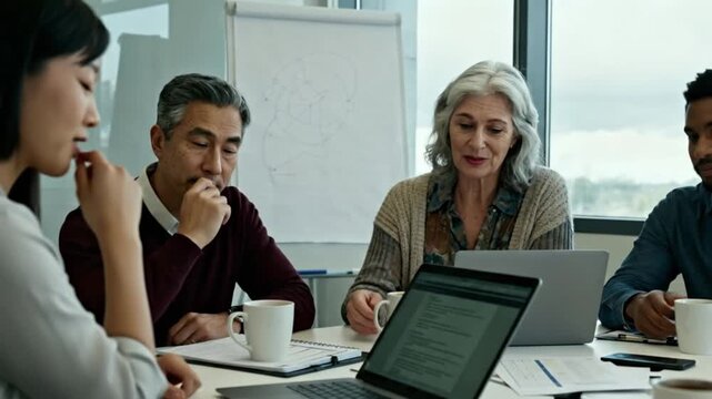 Diverse colleagues in meeting