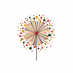 Minimal Fireworks Icon in Flat Style